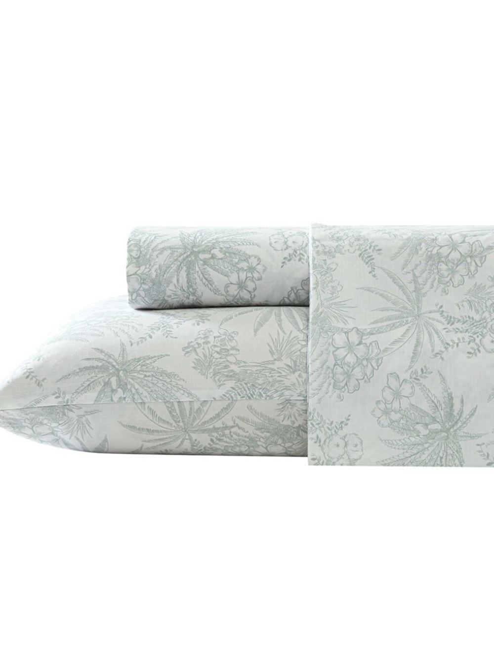 Tommy Bahama Home Queen Cotton Percale Sheet Set Floral Tropical NWT